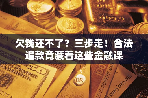 武汉欠钱还不了？三步走！合法追款竟藏着这些金融课